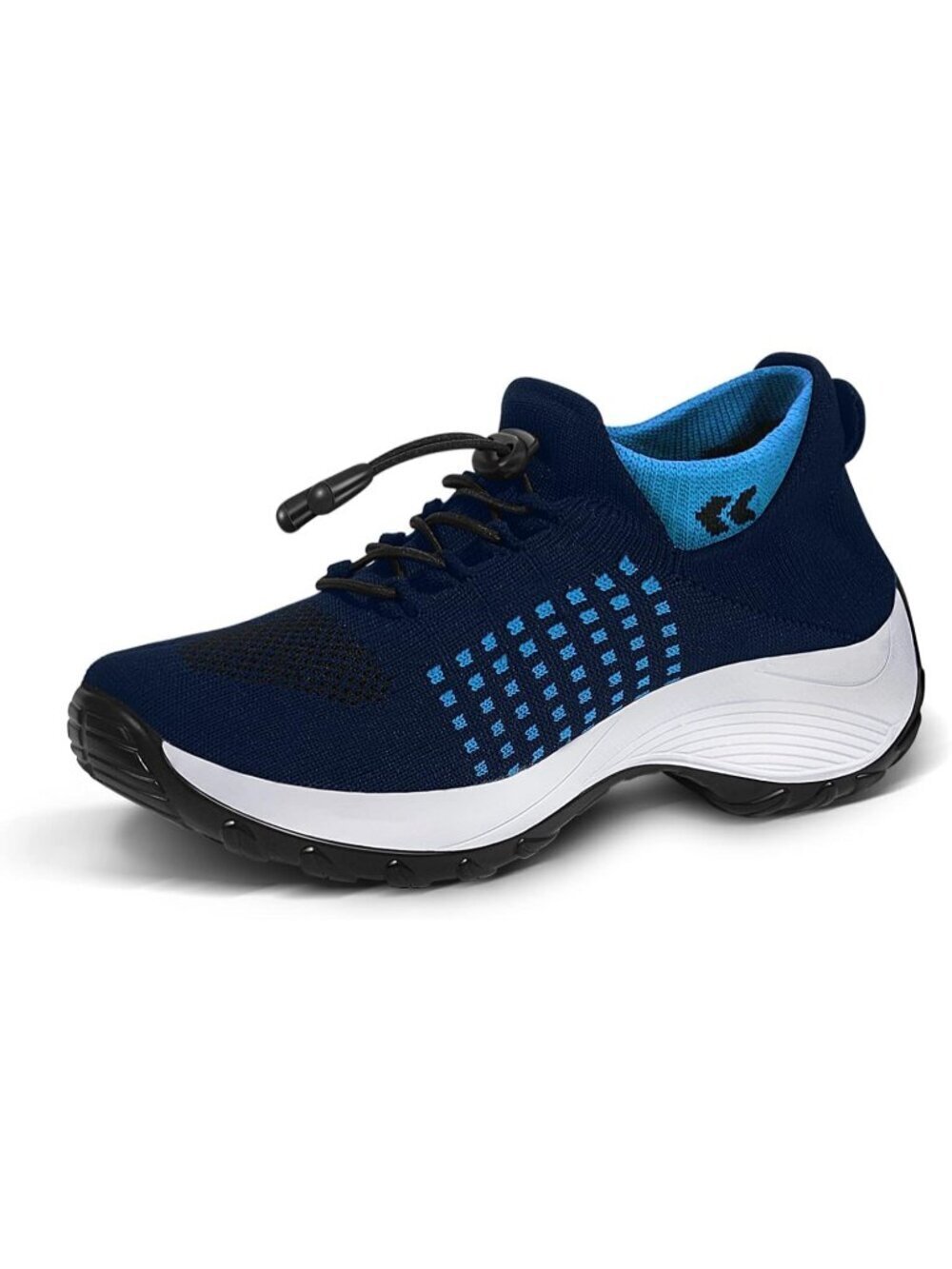 Women's Blue Orthopedic Breathable Slip on Trainers Thick Bottom Sneaker Shoes